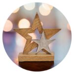 Decoratie - Sterren van hout en metaal