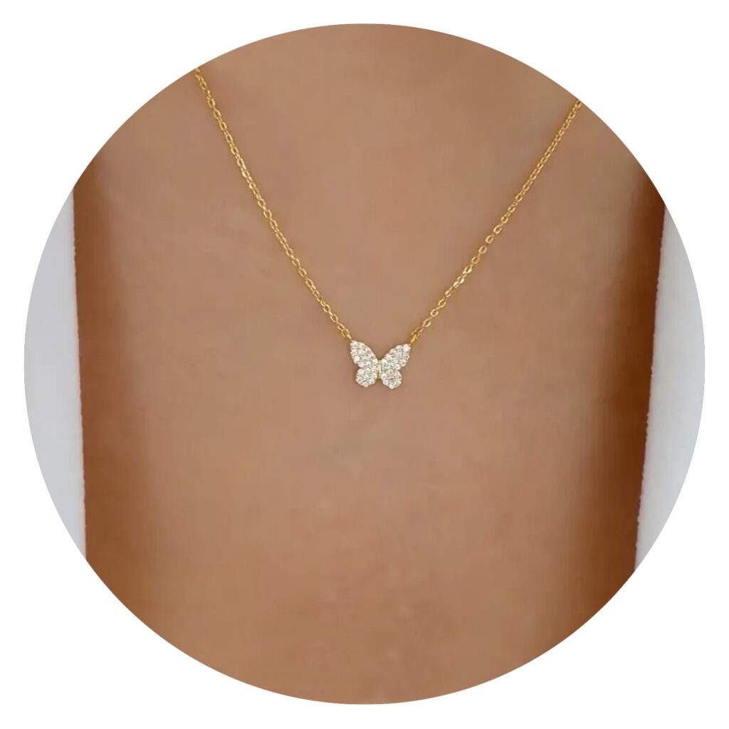 Ketting goudkleurig met vlindertje