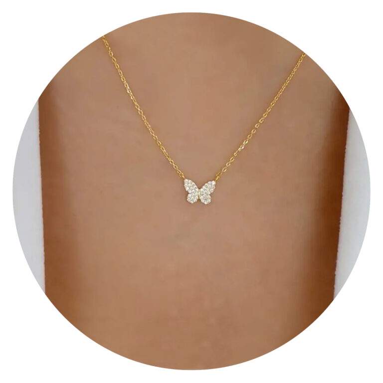 Ketting goudkleurig met vlindertje
