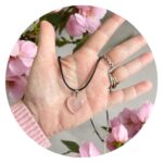 Veterketting met rozenkwarts hartje