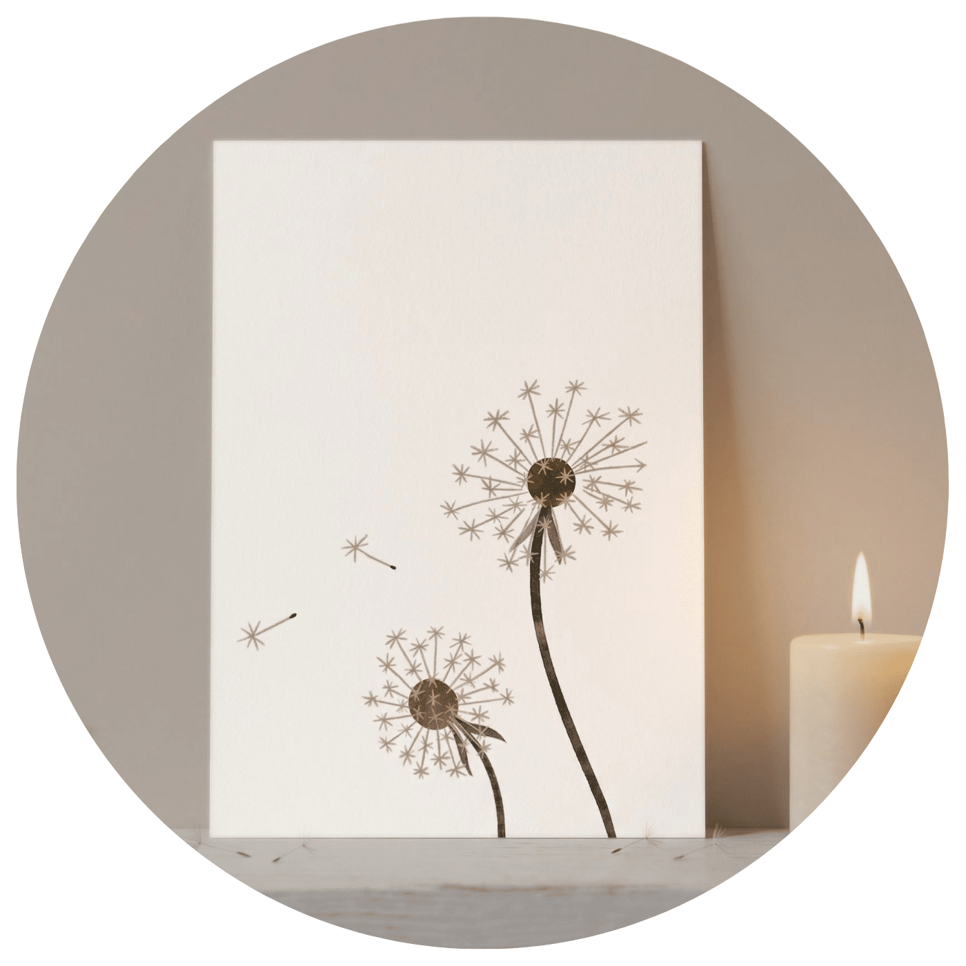 Kaart-2-paardenbloemen-met-pluis Troostkaart met 2 paardenbloemen