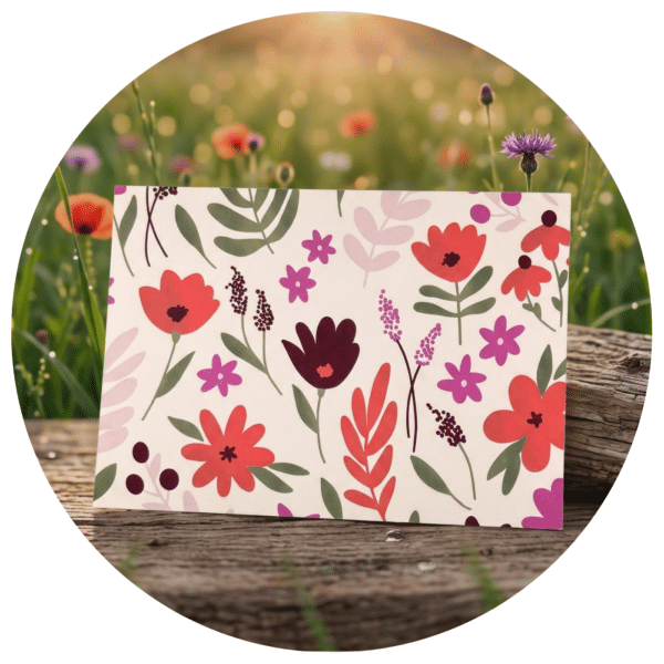 Lieve kaart met lentebloemen
