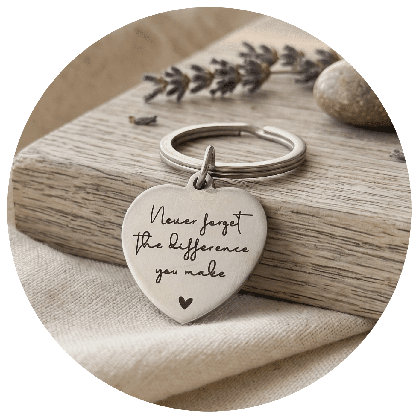 Never-forget-the-difference-hout sleutelhanger Difference