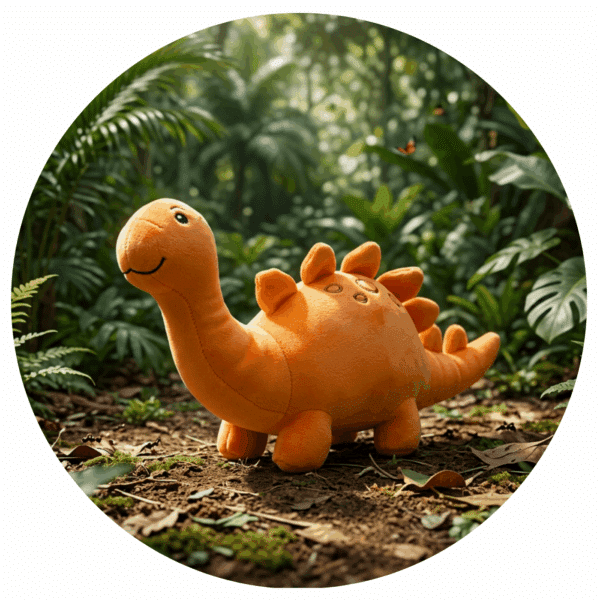 Zachte dinosaurus knuffel | oranje