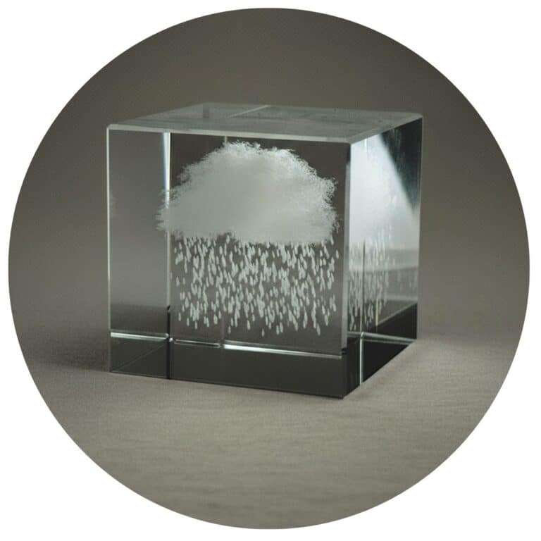 Regenwolkje in glas